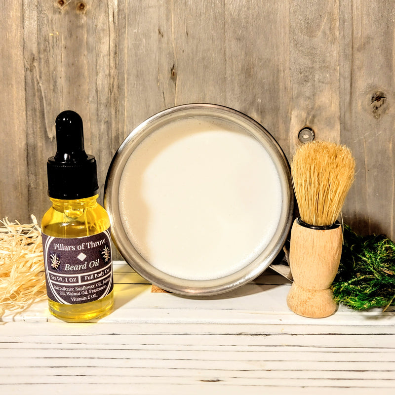Soap: Shave Soap Kit with Beard Oil, Mug, and Shave Brush